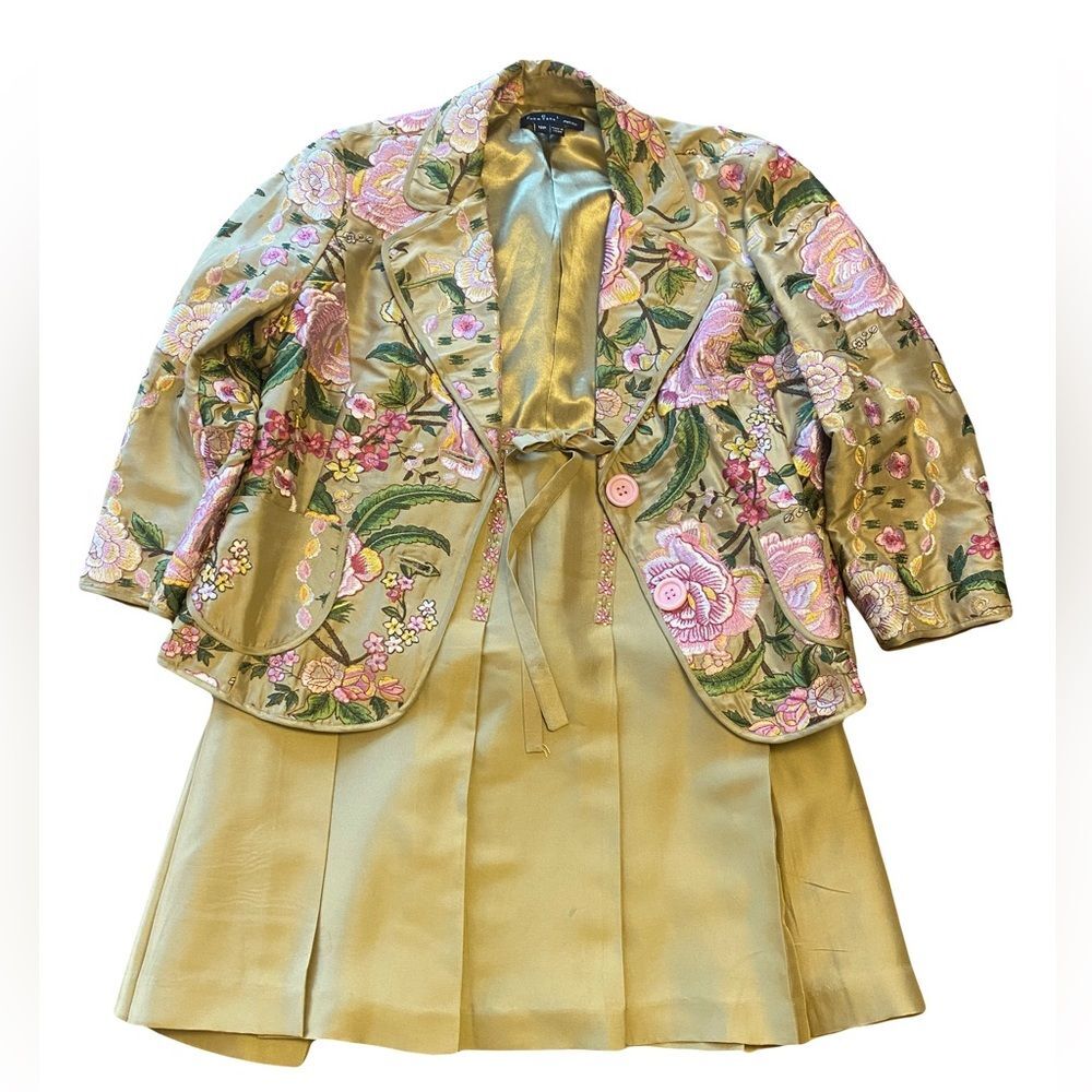 RARE ECI Silk Embroidered Jacket and skirt size 12P